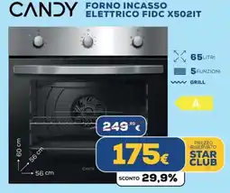 Euronics CANDY FORNO INCASSO ELETTRICO FIDC X502IT offerta