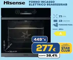 Euronics Hisense FORNO INCASSO ELETTRICO BSA65226AB offerta