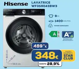 Euronics Hisense LAVATRICE WF3S9043BW3 offerta
