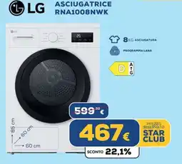 Euronics LG ASCIUGATRICE RNA1008NWK offerta