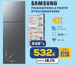 Euronics SAMSUNG FRIGORIFERO 2 PORTE RT31CG5624S9ES offerta