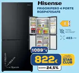 Euronics Hisense FRIGORIFERO 4 PORTE RQ5P470SAFE offerta