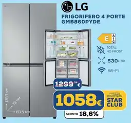 Euronics LG FRIGORIFERO 4 PORTE GMB860PYDE offerta