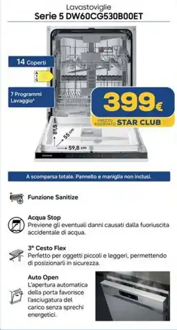 Euronics SAMSUNG Lavastoviglie Serie 5 DW60CG530B00ET offerta