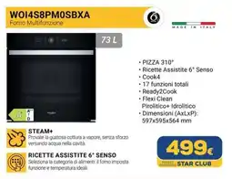Euronics Whirlpool WOI4S8PMOSBXA Forno Multifunzione offerta