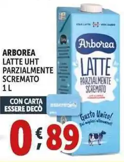 Deco Supermercati Arborea latte uht parzialmente scremato offerta