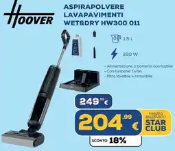 Euronics Hoover ASPIRAPOLVERE LAVAPAVIMENTI WET&DRY HW300 011 offerta