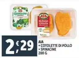 Deco Supermercati Aia cotolette di pollo spinacine offerta