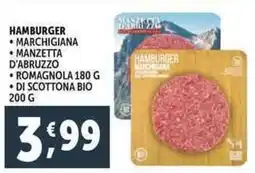 Deco Supermercati Hamburger marchigiana manzetta d'abruzzo romagnola di scottona bio offerta