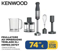 Euronics KENWOOD FRULLATORE AD IMMERSIONE TRIBLADE XL+ HBM60.307GY offerta