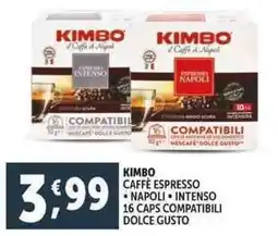 Deco Supermercati Kimbo caffè espresso napoli intenso 16 caps compatibili dolce gusto offerta