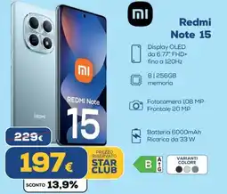 Euronics Xiaomi Redmi Note 15 offerta