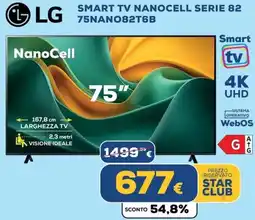 Euronics LG SMART TV NANOCELL SERIE 82 75NANO82T6B offerta