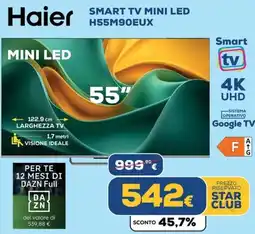 Euronics Haier SMART TV MINI LED H55M90EUX offerta
