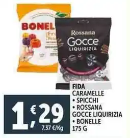 Deco Supermercati Fida caramelle spicchi rossana gocce liquirizia bonelle offerta