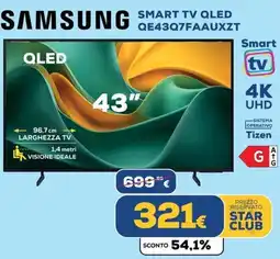 Euronics SAMSUNG SMART TV QLED QE43Q7FAAUXZT offerta