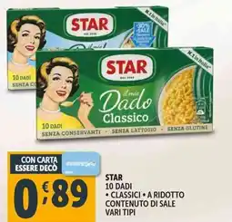 Deco Supermercati Star 10 dadi classici a ridotto contenuto di sale offerta
