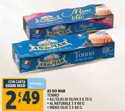 Deco Supermercati As do mar tonno all'olio di oliva al naturale meno olio offerta