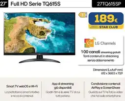 Euronics Sconto Full HD Serie TQ615S 27TQ615SP offerta