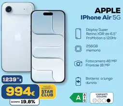 Euronics APPLE IPhone Air 5G offerta