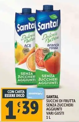 Deco Supermercati Santal succhi di frutta senza zuccheri aggiunti offerta