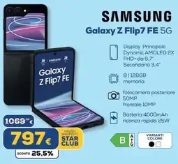 Euronics SAMSUNG Galaxy Z Flip7 FE 5G offerta