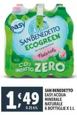 Deco Supermercati San benedetto easy acqua minerale naturale 6 bottiglie offerta
