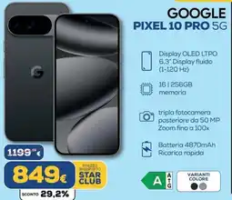 Euronics GOOGLE PIXEL 10 PRO 5G offerta
