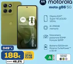 Euronics motorola moto g86 5G offerta