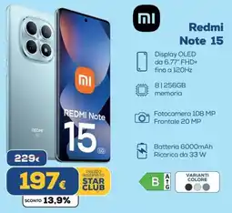 Euronics Xiaomi Redmi Note 15 offerta
