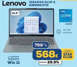 Euronics Lenovo IDEAPAD SLIM 3 83EMOOJ7IX offerta