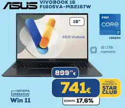 Euronics ASUS VIVOBOOK 16 F1605VA-MB2167W offerta