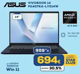 Euronics ASUS VIVOBOOK 14 M1407KA-LY014W offerta