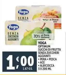 Deco Supermercati Yoga optimum succhi di frutta senza zuccheri aggiunti offerta