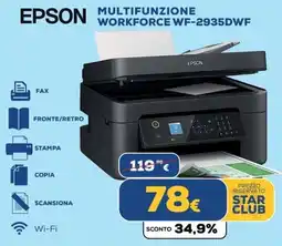 Euronics EPSON MULTIFUNZIONE WORKFORCE WF-2935DWF offerta