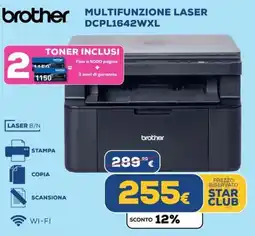Euronics brother MULTIFUNZIONE LASER DCPL1642WXL offerta