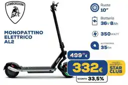 Euronics Lamborghini monopattino elettrico AL2 offerta