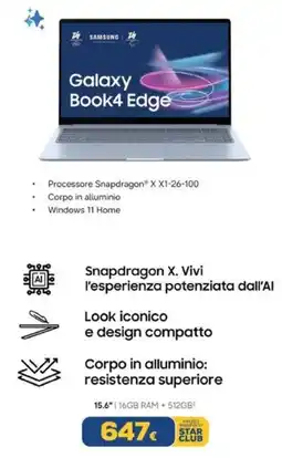 Euronics SAMSUNG Galaxy Book4 Edge offerta