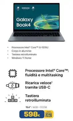 Euronics SAMSUNG Galaxy Book4 offerta
