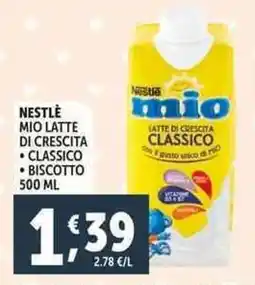 Deco Supermercati Nestlé mio latte di crescita classico biscotto offerta