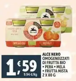 Deco Supermercati Alce nero omogeneizzati di frutta bio offerta