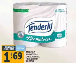 Deco Supermercati Tenderly kilometrica carta igienica fibre di lino 4 rotoli offerta