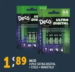 Deco Supermercati Decò 4 pile ultra digital stilo ministilo offerta