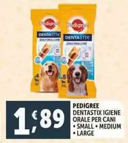 Deco Supermercati Pedigree dentastix igiene orale per cani offerta