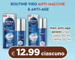 Acqua & Sapone Nivea men anti-age power viso, siero, crema offerta
