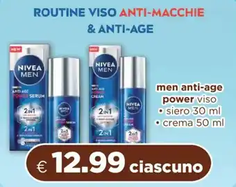 Nivea men anti-age power viso, siero, crema