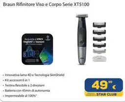 Euronics Braun Rifinitore Viso e Corpo Serie XT5100 offerta