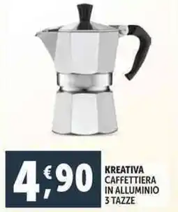 Deco Supermercati Kreativa caffettiera in alluminio 3 tazze offerta