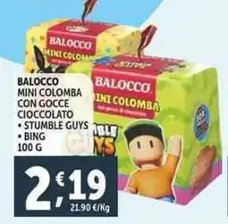Deco Supermercati Balocco mini colomba con gocce cioccolato offerta