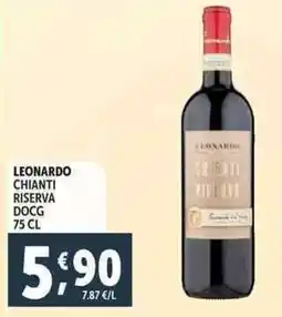 Deco Supermercati Leonardo chianti riserva docg offerta